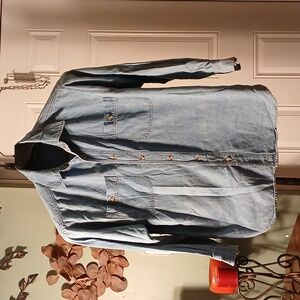 Fresno Men's denim buttondown long sleeves shirt